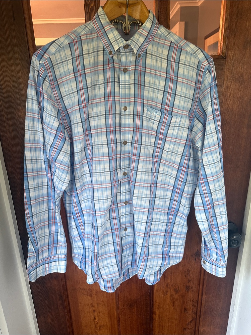 Ben Sherman Heritage Union Fit Plaid Button Down Shirt Blue Red Mens Large L